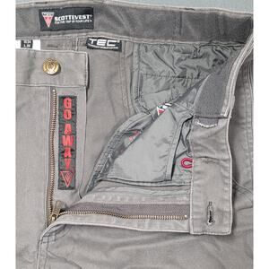 SCOTTeVEST Flex Cargo Pants Mens 33x31 Gray Travel Tech Pockets Hiking